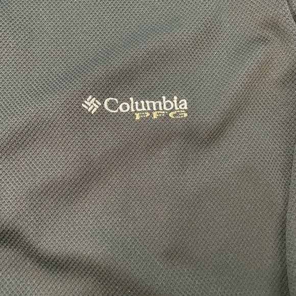 Columbia PFG Mens XL Size Black Color Fabric Fishing Polo Pullover Shirt - Picture 3 of 6